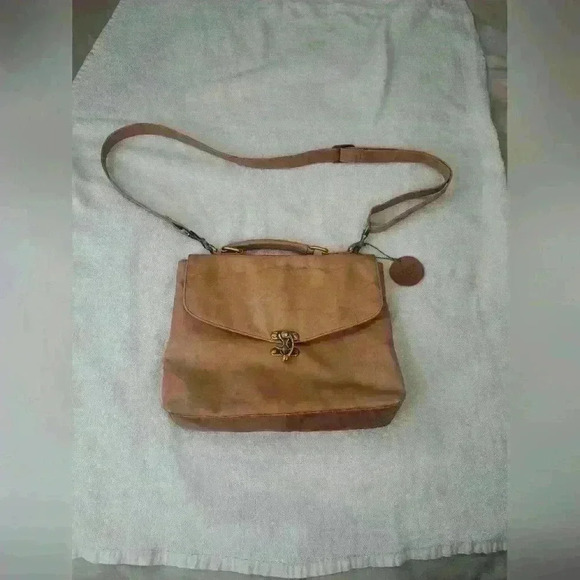 BOLLA Classic Soft Leather Messenger Bag Crossbody Light Brown Handbag Purse - Picture 6 of 16